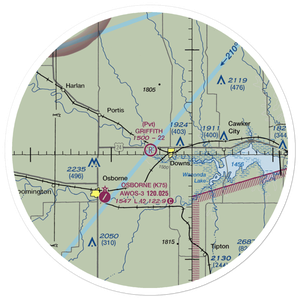 Griffith Field (65KS) VFR Sectional Sticker (30 mile)
