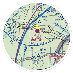 Bernard Manor Airport (65AR) VFR Sectional Sticker (20 mile)
