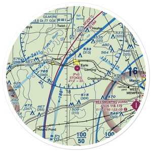 Bernard Manor Airport (65AR) VFR Sectional Sticker (30 mile)