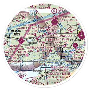 Mcdonald Ridge Airport (65AK) VFR Sectional Sticker (20 mile)