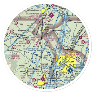 Plum Valley Airport (64OR) VFR Sectional Sticker (30 mile)
