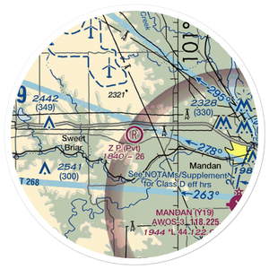 Z. P. Field (64ND) VFR Sectional Sticker (20 mile)