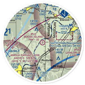 Booze Island Airport (64MO) VFR Sectional Sticker (20 mile)