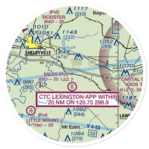 Hemp Ridge Airport (64KY) VFR Sectional Sticker (20 mile)