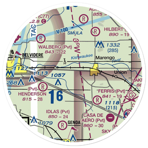 Walpole Airport (64IL) VFR Sectional Sticker (20 mile)