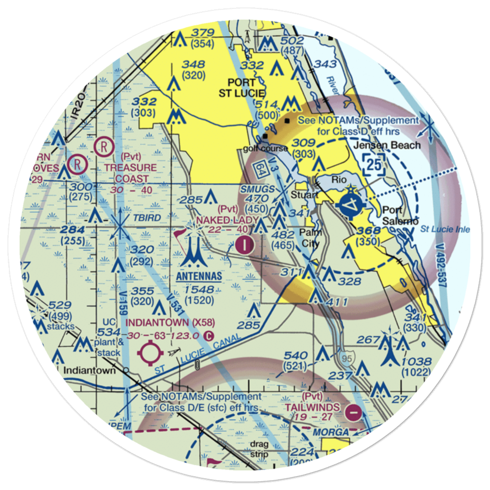Naked Lady Ranch Airport (64FA) VFR Sectional Sticker (30 mile) 