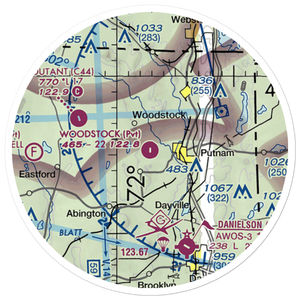 Woodstock Airport (64CT) VFR Sectional Sticker (20 mile)
