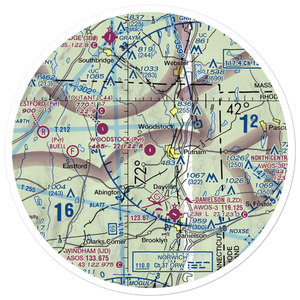 Woodstock Airport (64CT) VFR Sectional Sticker (30 mile)