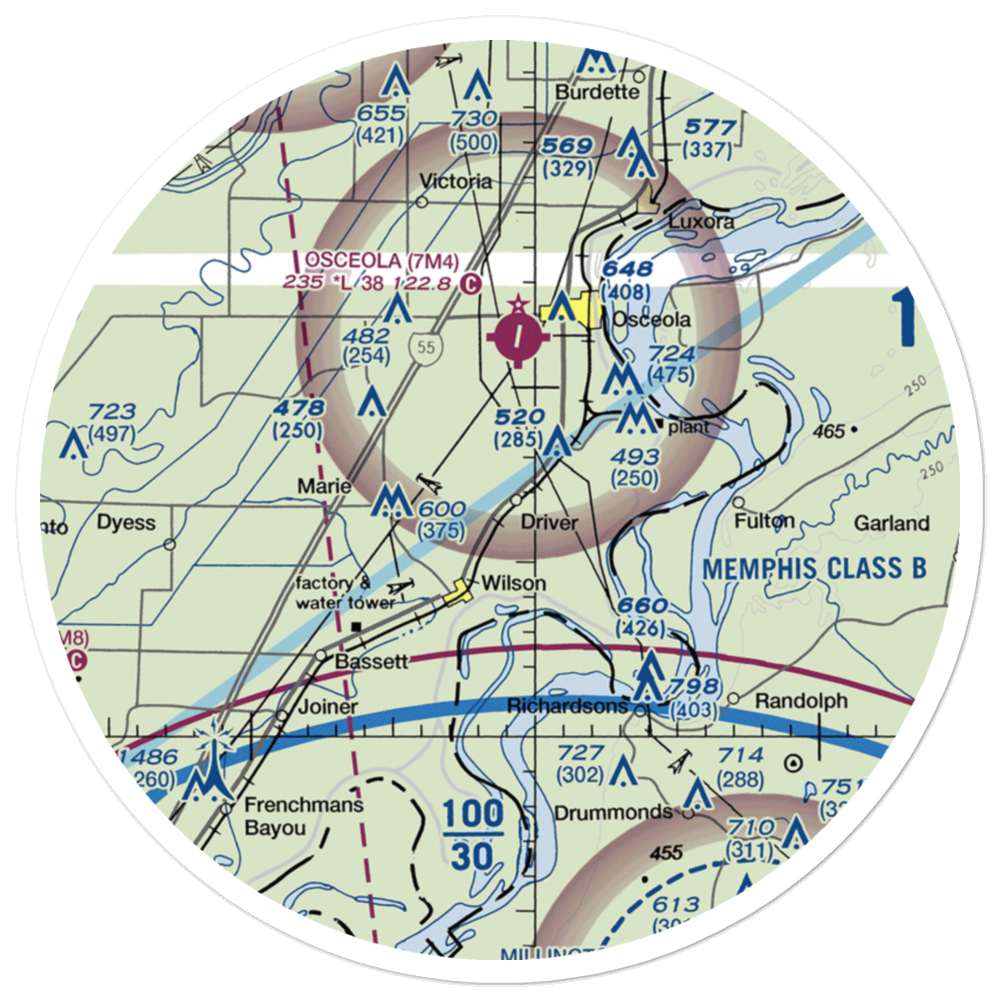 Lowrance Airport (64AR) VFR Sectional Sticker (30 mile) 