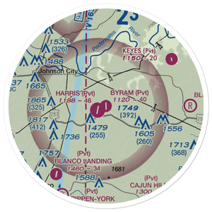 Byram Ranch Airport (63XS) VFR Sectional Sticker (20 mile)