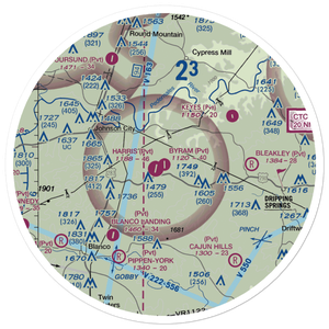 Byram Ranch Airport (63XS) VFR Sectional Sticker (30 mile)