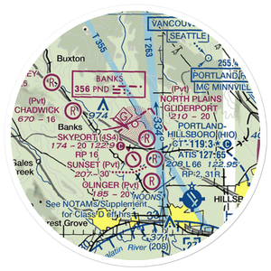 Mountaindale Airport (63OR) VFR Sectional Sticker (20 mile)