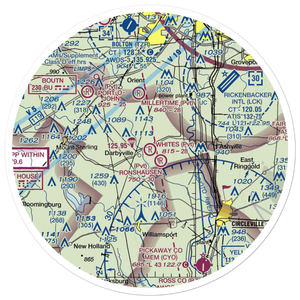 White's Airport (63OH) VFR Sectional Sticker (30 mile)