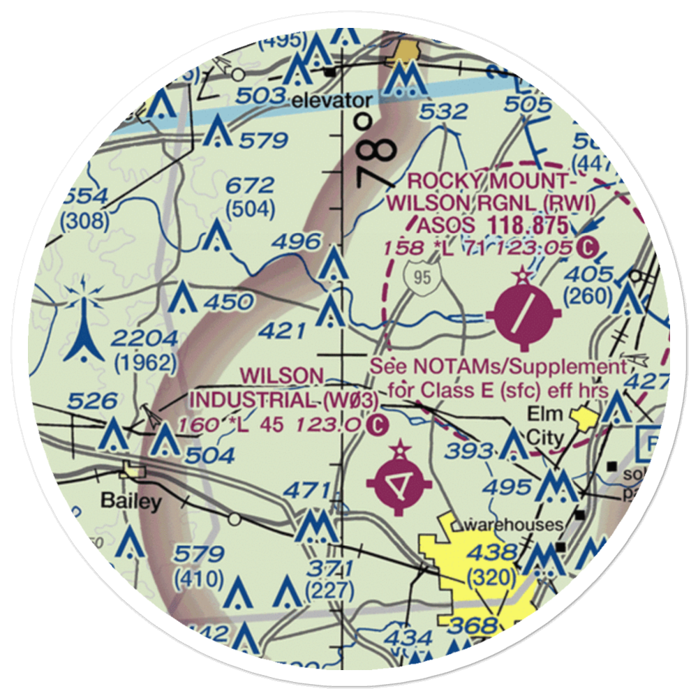 Wood Airport (63NC) VFR Sectional Sticker (20 mile) 