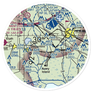 Leonards Airfield & Indust Park Airport (63LA) VFR Sectional Sticker (20 mile)