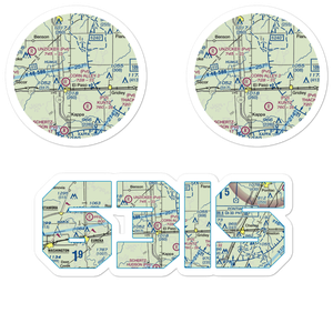 Corn Alley Airport (63IS) VFR Sectional Sticker Pack