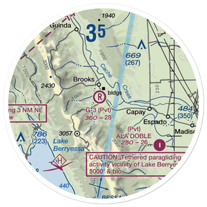 G3 Ranch Airport (63CL) VFR Sectional Sticker (20 mile)