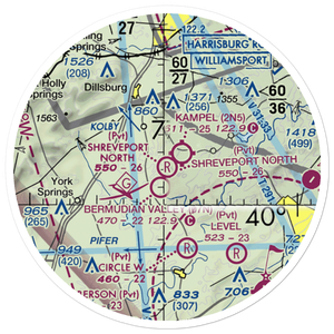 Shreveport North Airport (62PA) VFR Sectional Sticker (20 mile)