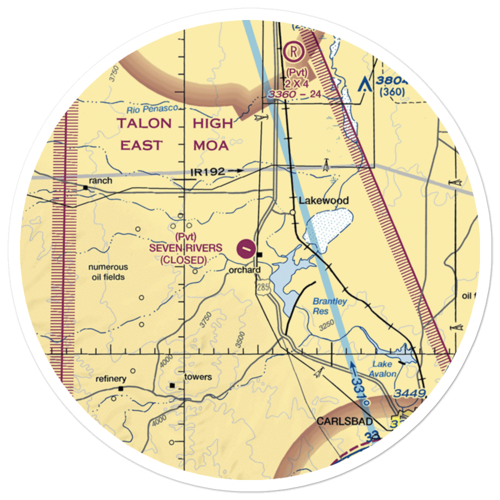 Seven Rivers Airport (62NM) VFR Sectional Sticker (30 mile) 