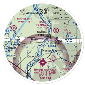 Taylors Falls Airport (62MN) VFR Sectional Sticker (20 mile)