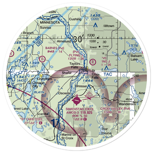 Taylors Falls Airport (62MN) VFR Sectional Sticker (30 mile)