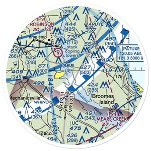 Sandy Point Airport (62MD) VFR Sectional Sticker (20 mile)