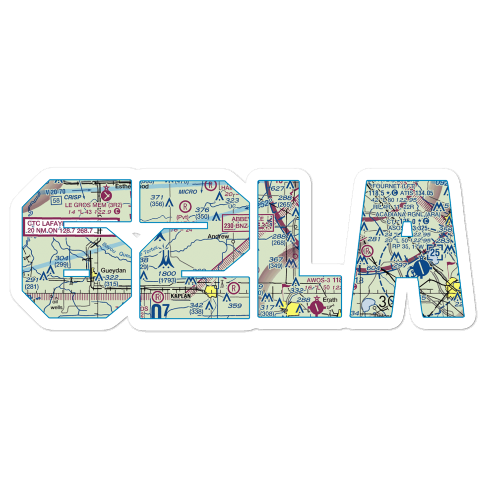 Ken Guidry Nr 4 Airport (62LA) VFR Sectional Sticker 