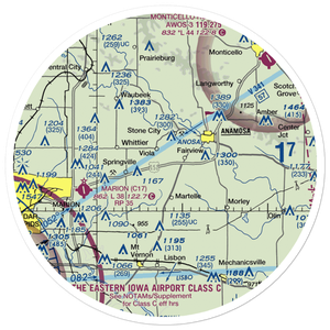 Lerchs Airport (62IA) VFR Sectional Sticker (30 mile)