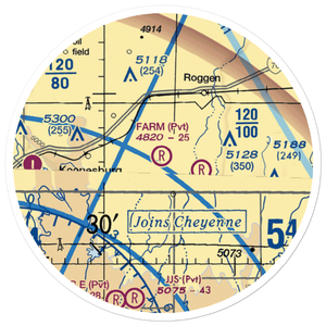 The Farm Airport (62CO) VFR Sectional Sticker (20 mile)