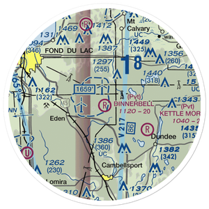 Dinnerbell Airport (61WI) VFR Sectional Sticker (20 mile)