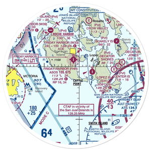 Burden Field-(Rabbit Run) Airport (61WA) VFR Sectional Sticker (30 mile)