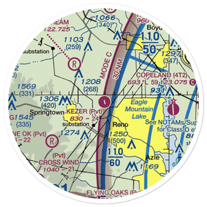 Kezer Air Ranch Airport (61TE) VFR Sectional Sticker (20 mile)