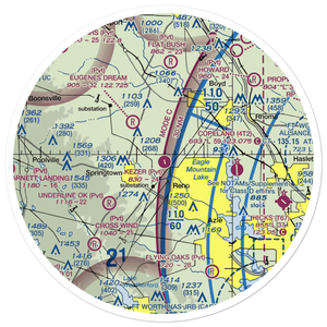 Kezer Air Ranch Airport (61TE) VFR Sectional Sticker (30 mile)