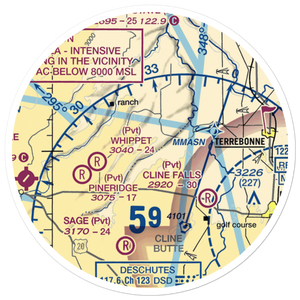 The Citadel Airport (61OR) VFR Sectional Sticker (20 mile)