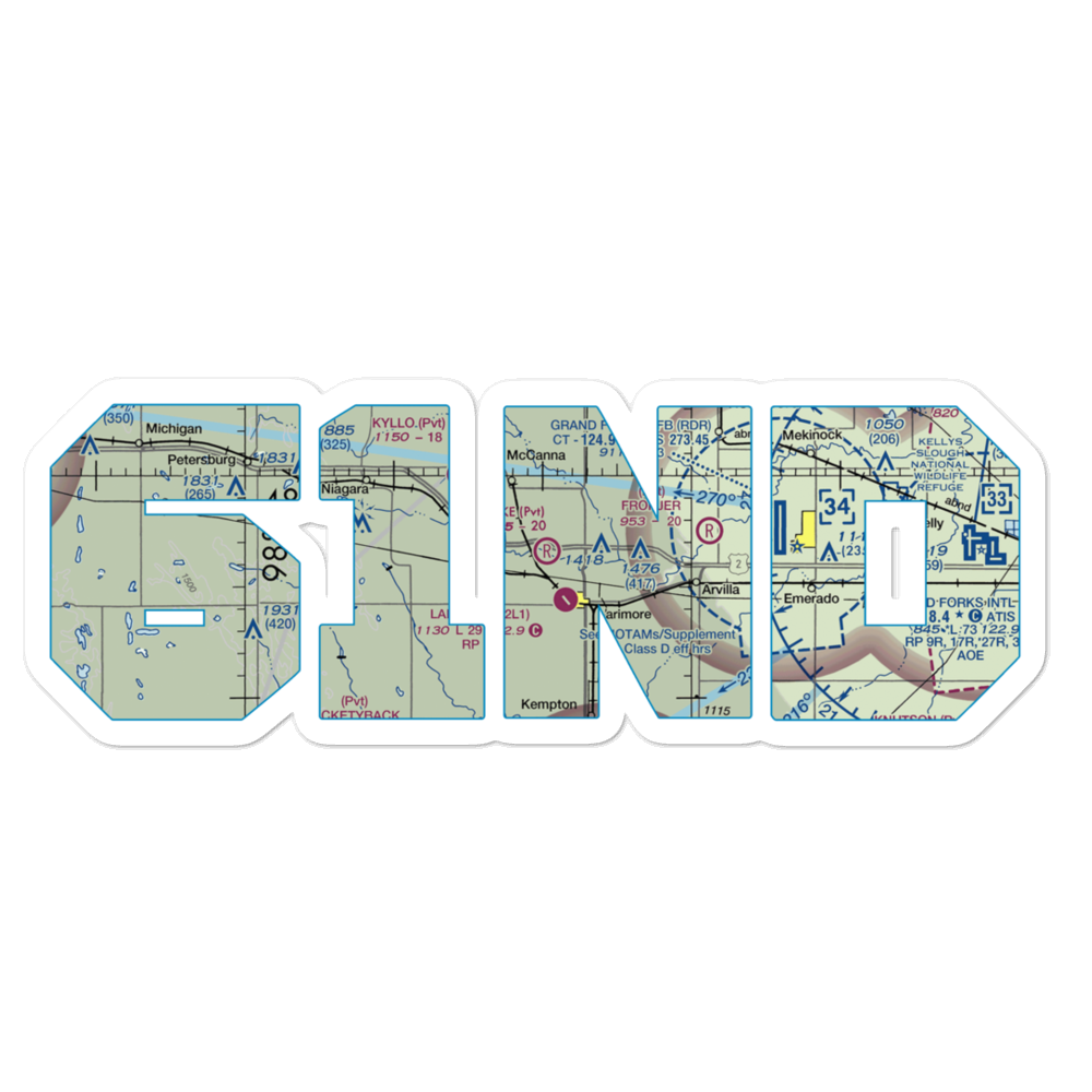 Bakke Airport (61ND) VFR Sectional Sticker 