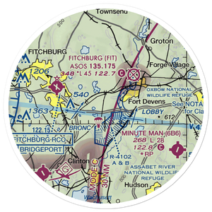 Shirley Airport (61MA) VFR Sectional Sticker (20 mile)
