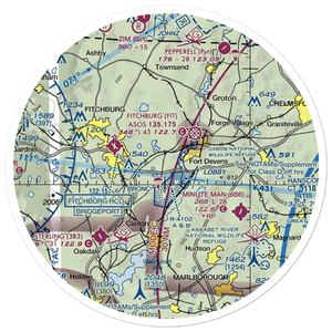 Shirley Airport (61MA) VFR Sectional Sticker (30 mile)