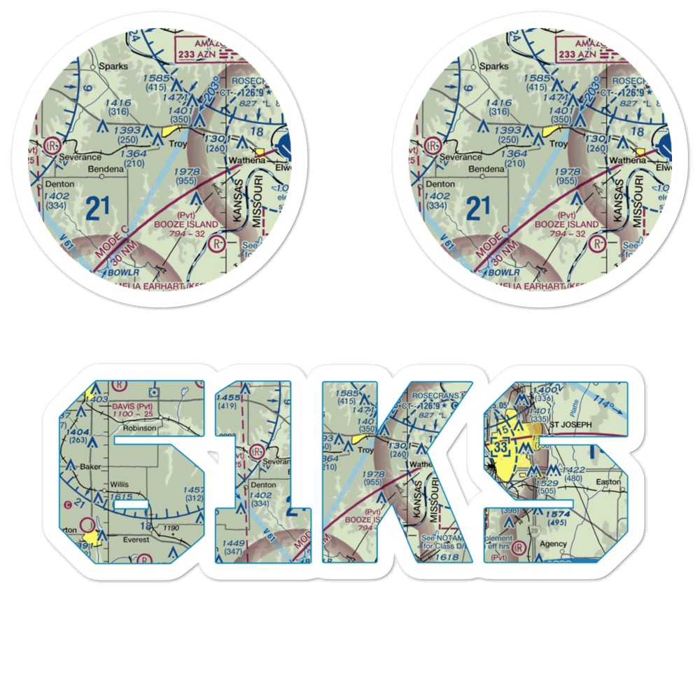 Masters Field (61KS) VFR Sectional Sticker Pack 