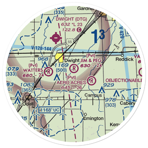 Jim & Peg Airport (61IS) VFR Sectional Sticker (20 mile)