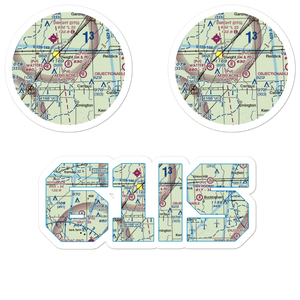 Jim & Peg Airport (61IS) VFR Sectional Sticker Pack