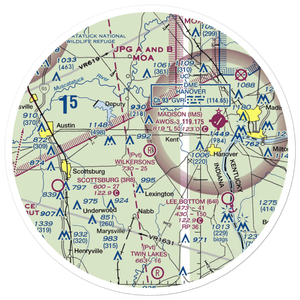 Wilkerson's Airport (61IN) VFR Sectional Sticker (30 mile)