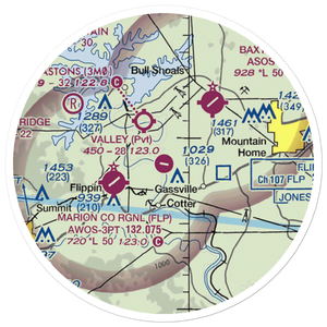 The Valley Airport (61AR) VFR Sectional Sticker (20 mile)