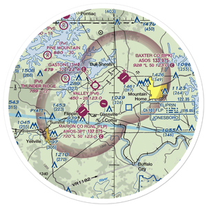 The Valley Airport (61AR) VFR Sectional Sticker (30 mile)
