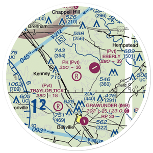 P-K Ranch Airport (60TX) VFR Sectional Sticker (20 mile)