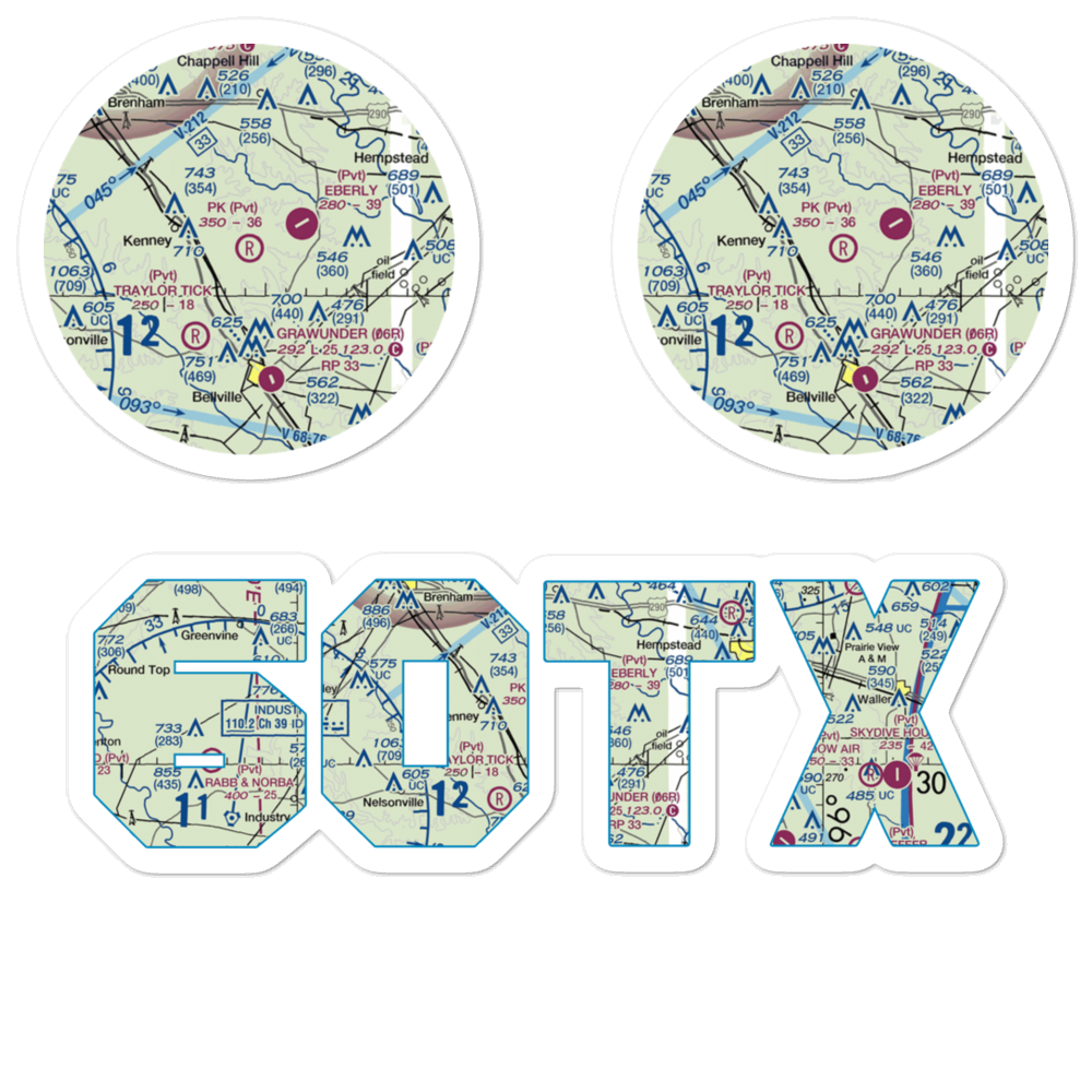 P-K Ranch Airport (60TX) VFR Sectional Sticker Pack 