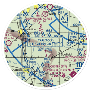 Maybee Airport (60MI) VFR Sectional Sticker (20 mile)