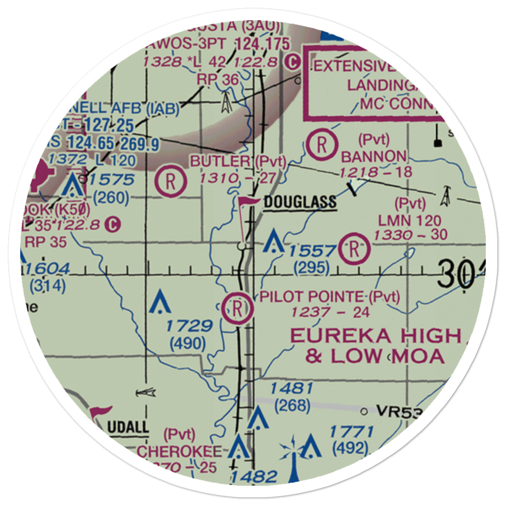 Alley Field (60KS) VFR Sectional Sticker (20 mile) 