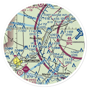 Fisher Farm Airport (60IN) VFR Sectional Sticker (20 mile)