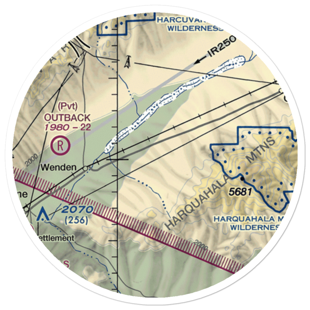 Wood's Airstrip (60AZ) VFR Sectional Sticker (20 mile) 