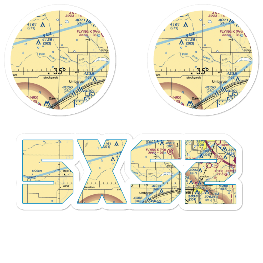 Kimball Farm Service Inc Airport (5XS2) VFR Sectional Sticker Pack 